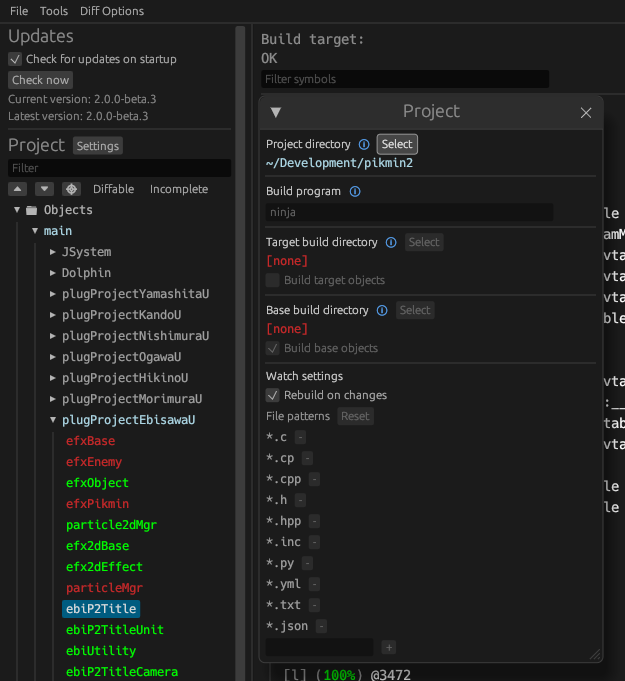 objdiff project configuration