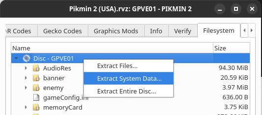 Dolphin filesystem extract