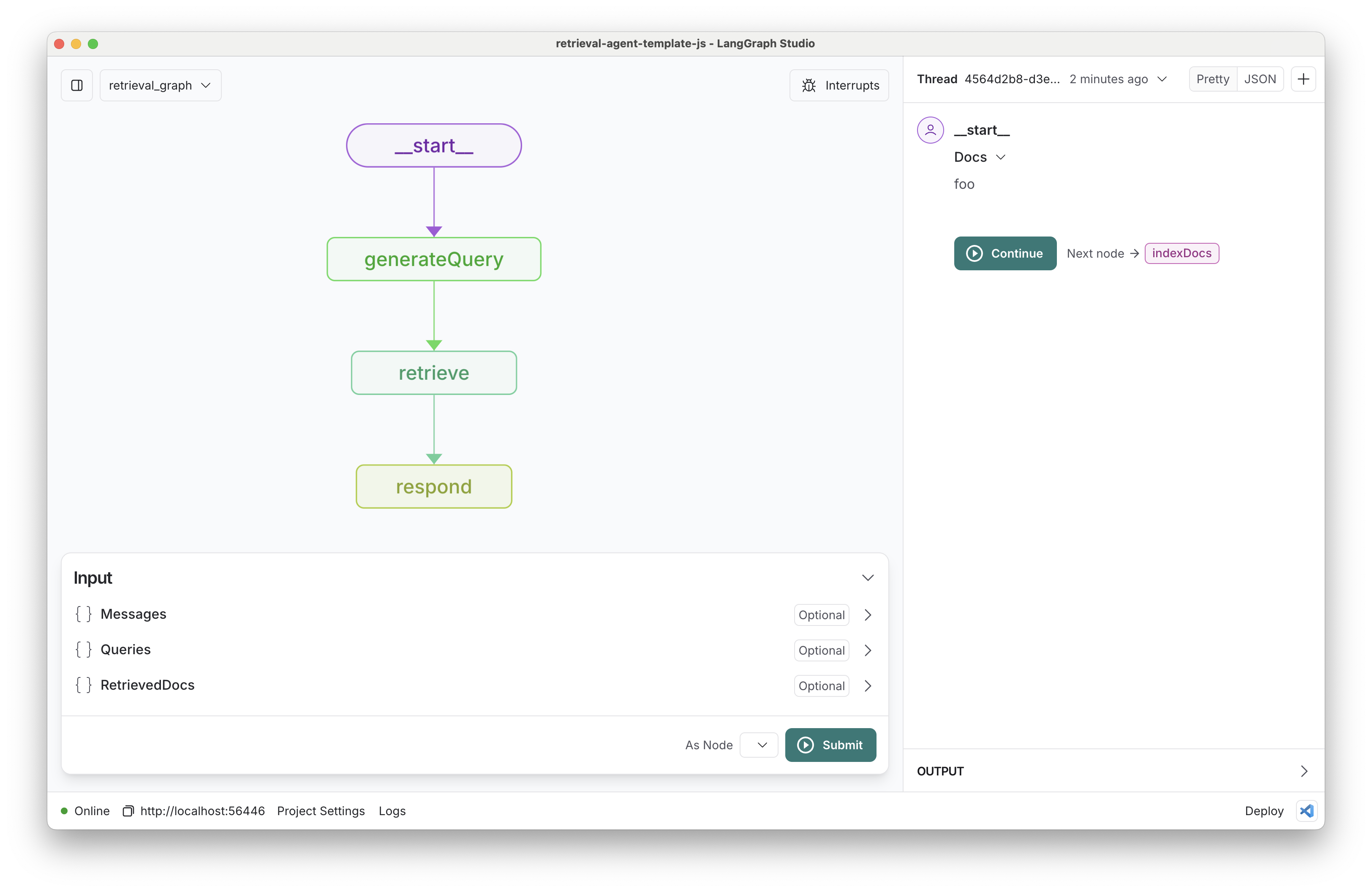 Graph view in LangGraph studio UI