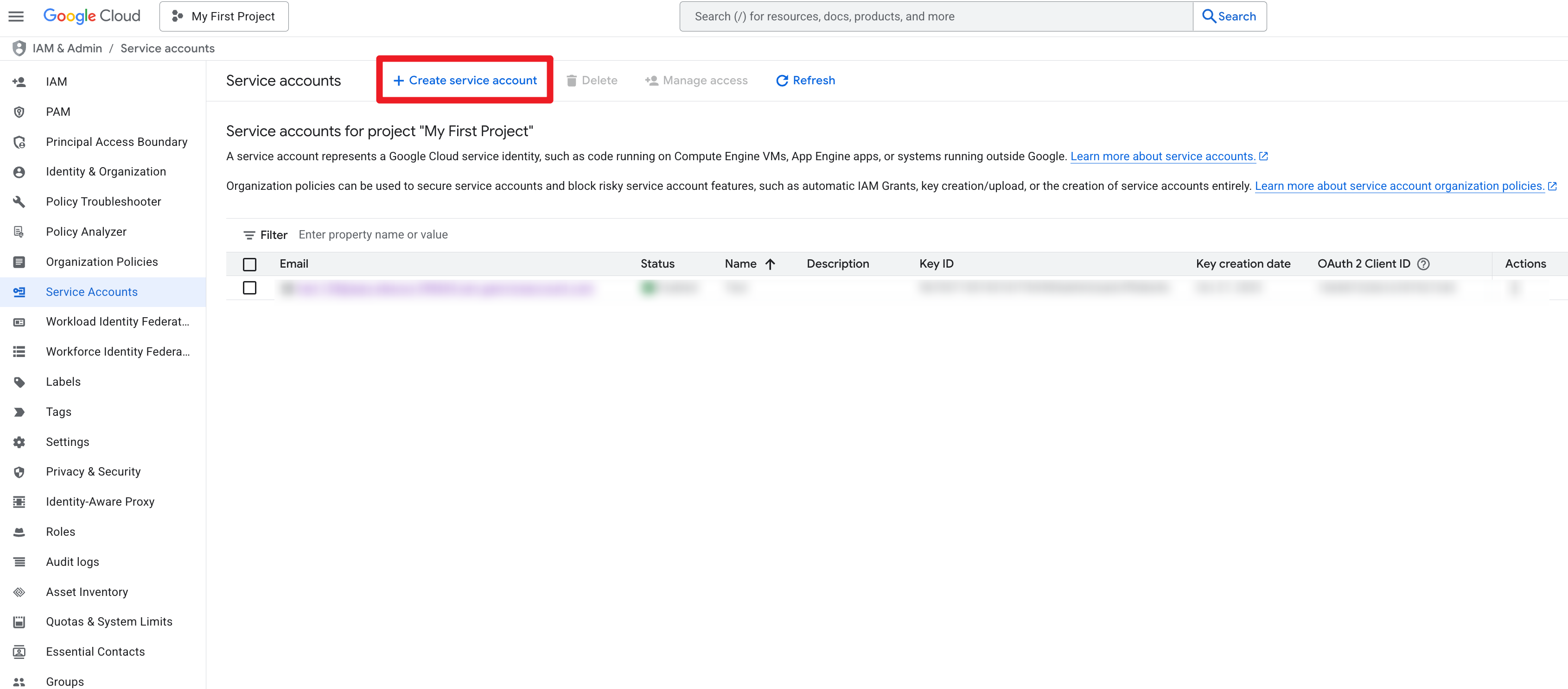 GCP Service Account